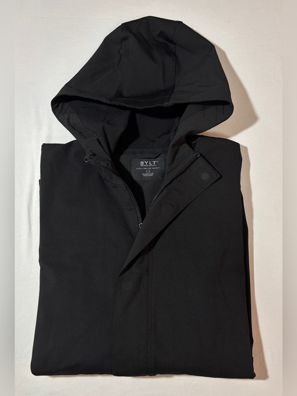 BYLT Premium Basics Elite+ Shelter Jacket Black Magnetic Closure Hooded Large